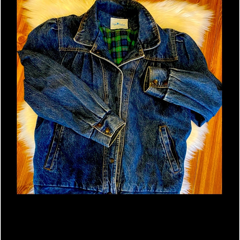 GUC VINTAGE 1986 SERGIO VALENTE DEADSTOCK DENIM JACKET. ELASTIC WASTE.